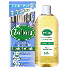 Zoflora 3In1 Concentrated Disinfectant Bluebell Woods Floor Liquid Cleaner 500ml