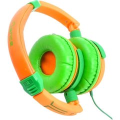 Idance Crazy 401 Dj Portable Headphones Inline Mic Orange & Green Ipod Iphone