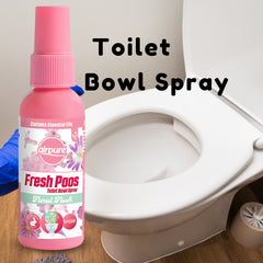 Airpure Fresh Poos Toilet Bowl Spray Air Freshener Fragrance Floral Flush 60ml