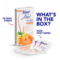 Nair Hair Remover Wax Strips Face With Apricot Milk Extract Long-Lasting Results
