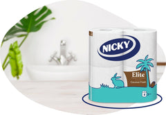 Nicky Elite Toilet Tissue Rolls With Coconut Fresh Soft 3 Ply White Paper