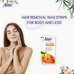 Nair Hair Remover Wax Strips Face With Apricot Milk Extract Long-Lasting Results