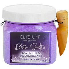 Elysium Spa Bath Salts Lavender & Frankincense Relaxing Bath Soak Scoop Included