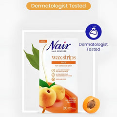 Nair Hair Remover Wax Strips Face With Apricot Milk Extract Long-Lasting Results