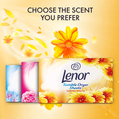 Lenor Summer Breeze Tumble Dryer Sheets Laundry Fragrance Freshener Softener 34S