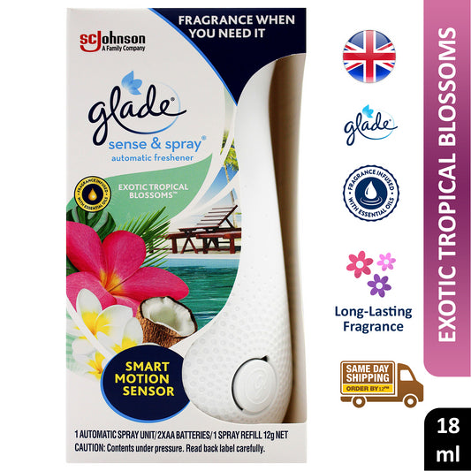 Glade Sense & Spray Home Air Freshener Machine Refill Tropical Blossoms 18ml