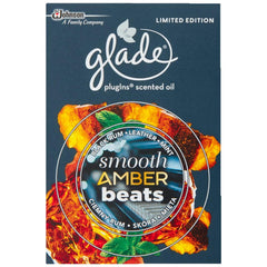 Glade Electric Plugin Smooth Amber Beats Scented Oil Fragrance Air Refill 20ml