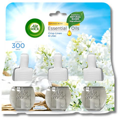 Air Wick Crisp Linen & Lilac Air Freshener Scented Oil Fragrance Triple Refills