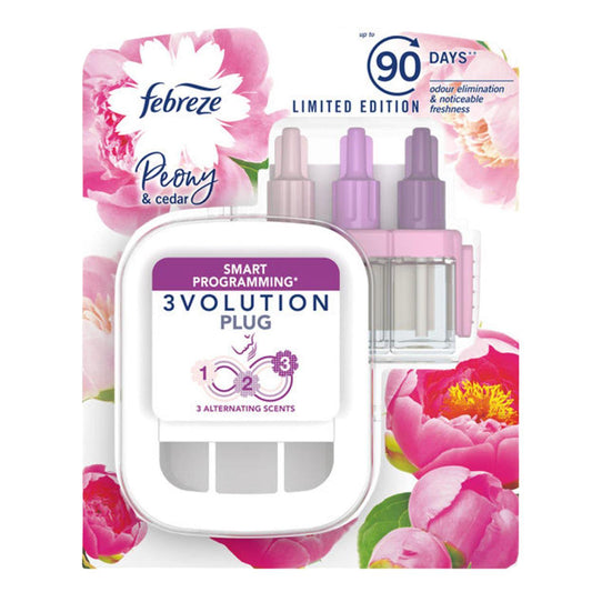 Febreze 3Volution Air Freshener Plug In Refills Room Diffuser Peony & Cedar