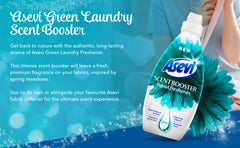 Asevi Laundry Scent Booster Liquid Green Freshener Fragrance 36 Washes 720ml