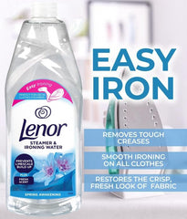 Lenor Clothes Steamer & Ironing Water Prevent Limescale Spring Awakening 1L
