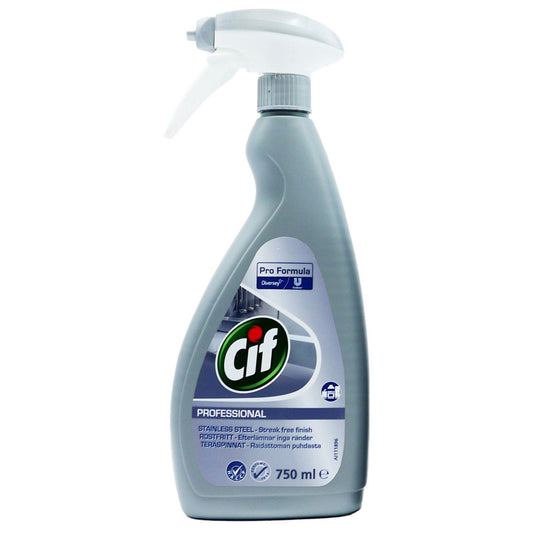 Cif Professional Stainless Steel Surface Cleaning Spray Streak Free Finish 750ml