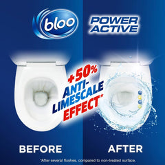 Bloo Power Active Toilet Rim Block Freshener Anti Limescale Lemon 50G