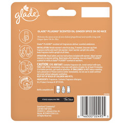 Glade Electric Plugins Scented Oil Refill Home Air Freshener Ginger Spice 20ml