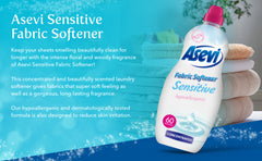 Asevi Clothes Fabric Softener Senstive Laundry Liquid Long Last 60 Washes 1.38L