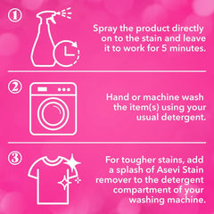 Asevi Fabric Stain Remover Concentrated White Coloured Cloth Dirt Cleaner 720ml