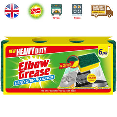 Elbow Grease Hand Grip Scourer Sponge Removes Kitchen Cleaning Tough Stain 6Pk