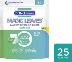 Dr Beckmann Magic Leaves Non Bio Laundry Detergent 25 Sheets Cloth Spring Fresh