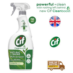 Cif Clean Boost Multipurpose Antibacterial Cleaning Spray 100% Natural 700ml