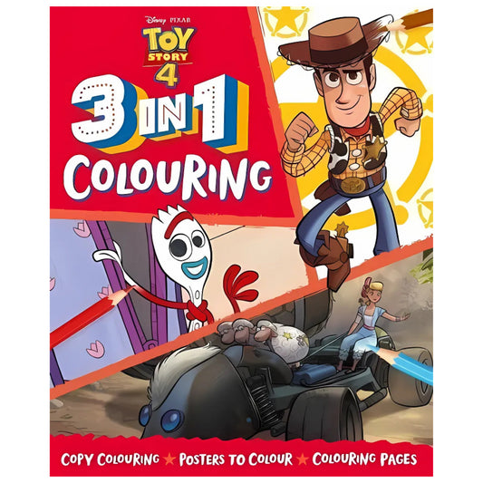 Disney Toy Story 4 3 In 1 Colouring Book Favourite Characters For Kids Boys Girl