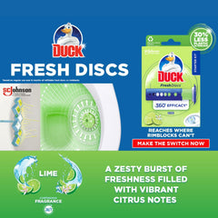 Duck Fresh Discs Lime Fresh Helps Keep Clean Toilet Freshener Gel Starter Pack
