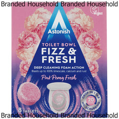 Astonish Toilet Bowl Fizz & Fresh Pink Peony Fresh Deep Cleaning Foam 8 Tablets