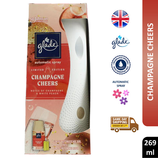 Glade Automatic Air Freshener Spray Unit Machine & Refill Champagne Cheers 269ml