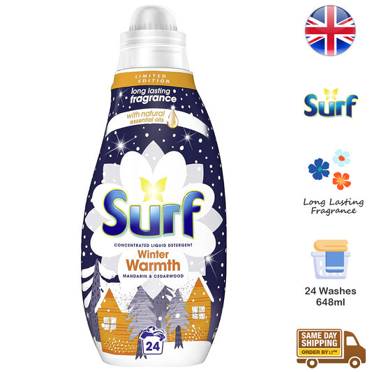 Surf Laundry Detergent Liquid Fabric Clothes Winter Warmth 24 Washes 648ml