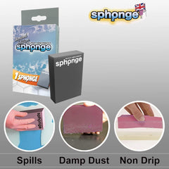 Sph2Onge Cleaning Sponge Non Drip Super Absorbent Surface Dirt Cleaner Grey