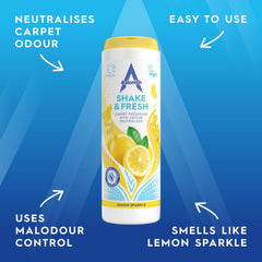 Astonish Shake & Fresh Lemon Sparkle Similar & Loop Pile Carpets Freshener 400G