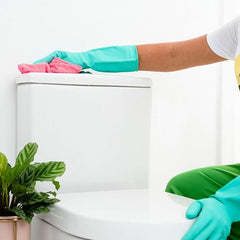 Elbow Grease Rubber Gloves For Toilet Bathroom Antibacterial Long Sleeve Medium