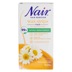 Nair Facial Wax Strips Face For Sensitive Skin Hair Remover Long Lasting 16Strip