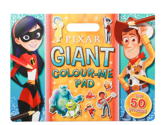 Disney Pixar Colour Me Giat Pad With Amazing Stickers For Kids Children Girl Boy