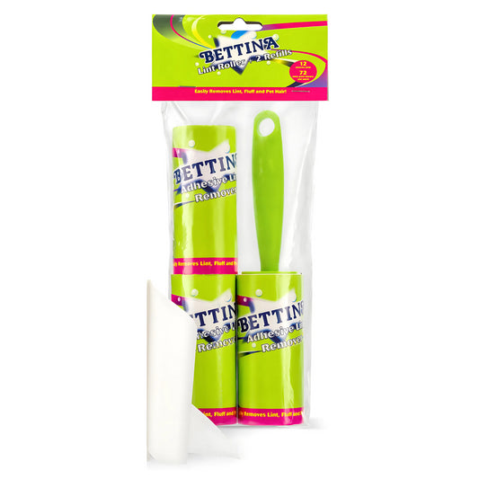 Bettina Lint Roller + 2 Refills Easily Removes Fluff Pet Hair Mess Free Cleaning