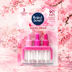 Perfect Scents Sakura Dream 3 Scent Refills 20ml Air Freshener Deodoriser