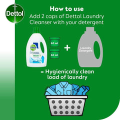 Dettol Laundry Sanitiser Antibacterial Cleanser Clothes Fabric Fresh Cotton 3L