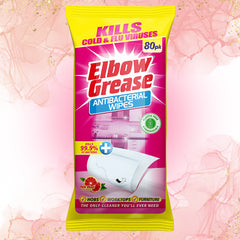 Elbow Grease Anti Bacterial Wipes Pink Blush Surface Cleaner Dirt Remover 80Pk