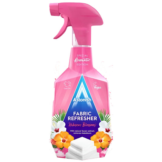 Astonish Fabric Refresher Spray Freshening Clothes Hibiscus Blossom Scent 750ml