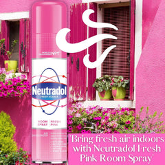 Neutradol Room Aerosol Spray Air Freshener For Kitchen Office Fresh Pink 300ml