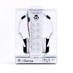 Idance Crazy 701 Dj Portable Headphones Inline Mic White & Black Ipod Iphone