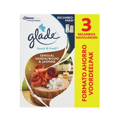 Glade Touch & Fresh Scented Refill Air Freshner Triple Pk Home Office 10ml