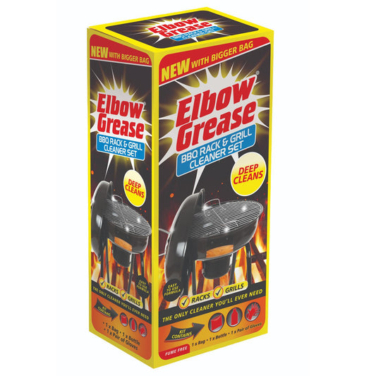 Elbow Grease Bbq Rack Cleaning Kit Deep Cleans Grills Glass With Gloves & Bag