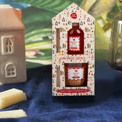 Pan Aroma Orange Spice Red Diffuser Oil & Candle Wax Special Occasions Gift Set