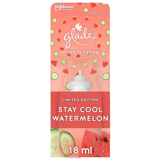 Glade Sense & Spray Stay Cool Watermelon Air Freshener Refill Home Hotel 18ml