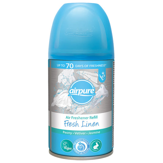 Airpure Air Freshener Refills Home Room Fragrance Spray Fresh Linen 250ml