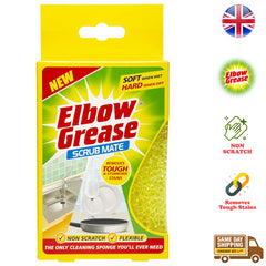 Elbow Grease Scrub Mate Yellow Sponge Non Scratch Tough Stain Cleaner Remover