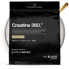 Protein Works Creatine 360 Black Innovation Unflavoured 500g 166 Servings Creatine Monohydrate