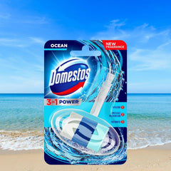 Domestos Ocean 3 In 1 Power Toilet Rim Block Limescale Prevention Odour Control