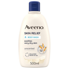 Aveeno Skin Relief Moisturising Body Wash 500ml Soothes Very Dry Skin Unscented