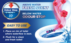 Bloo Colour Active Toilet Rim Block Long Lasting Freshness 3 Pack Flower 50G